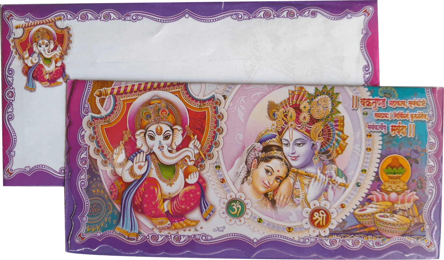 Radhakrishna & Sri Ganesh Card — front design